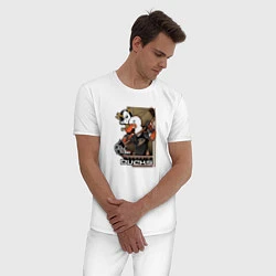 Пижама хлопковая мужская Anaheim Ducks, цвет: белый — фото 2