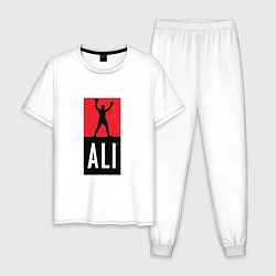 Пижама хлопковая мужская Ali by boxcluber, цвет: белый