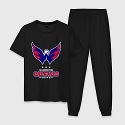 Пижама хлопковая мужская Washington Capitals, цвет: черный