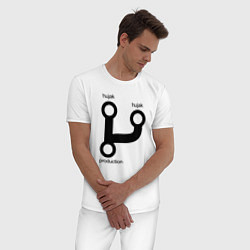 Пижама хлопковая мужская Раз, два и в продакшн, цвет: белый — фото 2