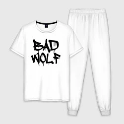 Пижама хлопковая мужская Bad Wolf, цвет: белый