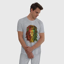 Пижама хлопковая мужская Rasta Lion, цвет: меланж — фото 2