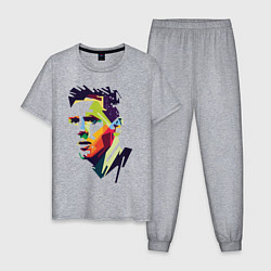 Пижама хлопковая мужская Lionel Messi: fun-art, цвет: меланж