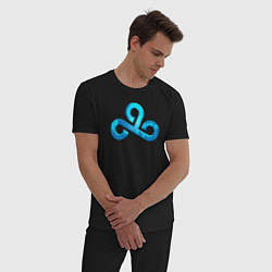 Пижама хлопковая мужская Cloud9 Foil Металлический эффект, цвет: черный — фото 2