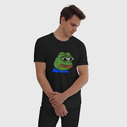Пижама хлопковая мужская Sad frog цвета черный — фото 2