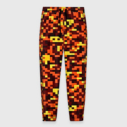 Брюки на резинке мужские Камуфляж пиксельный: оранжевый/желтый, цвет: 3D-принт