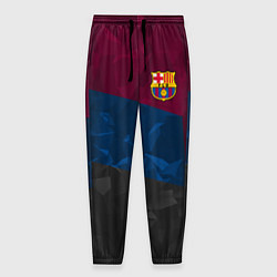 Брюки на резинке мужские FC Barcelona: Dark polygons, цвет: 3D-принт