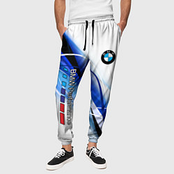 Брюки на резинке мужские BMW волны - blue-white, цвет: 3D-принт — фото 2