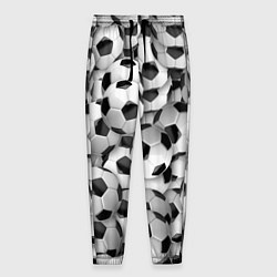 Брюки на резинке мужские Футбольные мячи много, цвет: 3D-принт