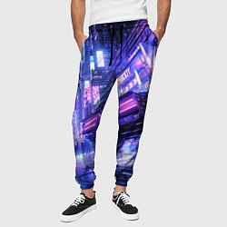 Брюки на резинке мужские Cyberpunk city, цвет: 3D-принт — фото 2