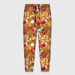 Брюки на резинке мужские Еда Fast Food, цвет: 3D-принт