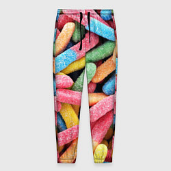 Брюки на резинке мужские Мармеладные червячки, цвет: 3D-принт