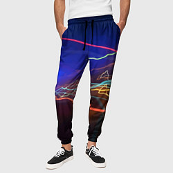 Брюки на резинке мужские Neon vanguard pattern Lightning Fashion 2023, цвет: 3D-принт — фото 2