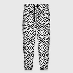 Мужские брюки Черно-белый абстрактный узор ромбы