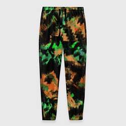 Мужские брюки Зелено-оранжевый осенний абстрактный узор
