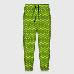 Мужские брюки Зеленые светлые и темные волнистые полосы