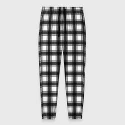 Брюки на резинке мужские Black and white trendy checkered pattern, цвет: 3D-принт