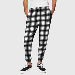 Брюки на резинке мужские Black and white trendy checkered pattern, цвет: 3D-принт — фото 2