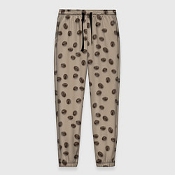 Брюки на резинке мужские Кофейные зерна паттерн, цвет: 3D-принт