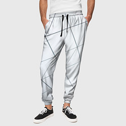 Брюки на резинке мужские Геометрические сеточные линии, цвет: 3D-принт — фото 2