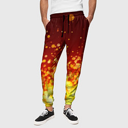 Брюки на резинке мужские Огненные блёстки, цвет: 3D-принт — фото 2