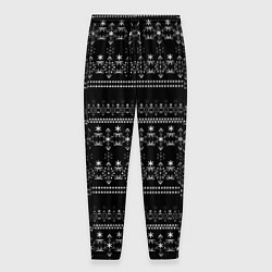 Мужские брюки Черно-белый зимний орнамент Scandinavian winter