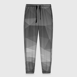 Брюки на резинке мужские Серый геометрический объёмный паттерн, цвет: 3D-принт