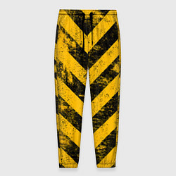 Брюки на резинке мужские WARNING - желто-черные полосы, цвет: 3D-принт