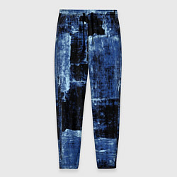 Брюки на резинке мужские Синий абстракт, цвет: 3D-принт