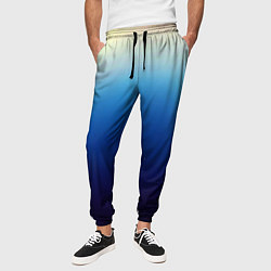 Брюки на резинке мужские Blue gradient colors, цвет: 3D-принт — фото 2