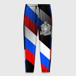 Брюки на резинке мужские Пограничные войска - флаг РФ, цвет: 3D-принт