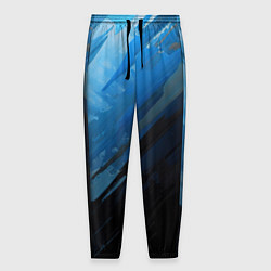 Брюки на резинке мужские Black blue style, цвет: 3D-принт