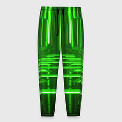 Брюки на резинке мужские Зеленые световые объекты, цвет: 3D-принт