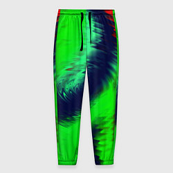 Мужские брюки Красно-зеленый абстрактный узор