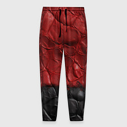 Брюки на резинке мужские Черная красная текстура, цвет: 3D-принт