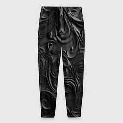 Мужские брюки Черная текстура из кожи с узорами