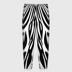 Брюки на резинке мужские Черная абстракция зебра, цвет: 3D-принт