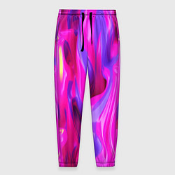 Брюки на резинке мужские Pink blue texture, цвет: 3D-принт