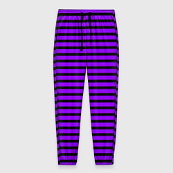 Брюки на резинке мужские Фиолетовый в чёрную полоску, цвет: 3D-принт