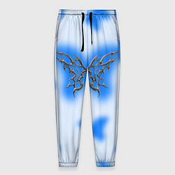 Брюки на резинке мужские Y2K blue butterfly, цвет: 3D-принт