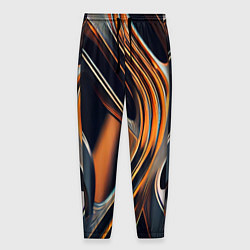 Мужские брюки Слияние красок оранжевого и чёрного абстракция