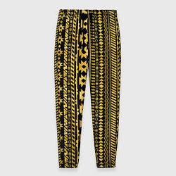 Мужские брюки Африканские узоры жёлтый на чёрном