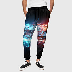 Брюки на резинке мужские Лед и пламя абстракция, цвет: 3D-принт — фото 2