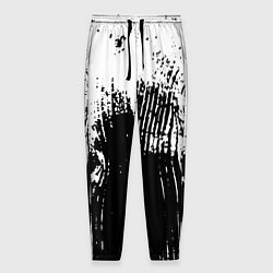 Брюки на резинке мужские Черно-белая абстракция гранж, цвет: 3D-принт