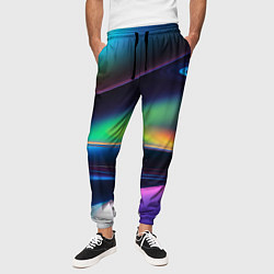 Брюки на резинке мужские Голографический материал, цвет: 3D-принт — фото 2