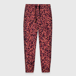 Мужские брюки Паттерн мелкая мозаика тёмно-розовый