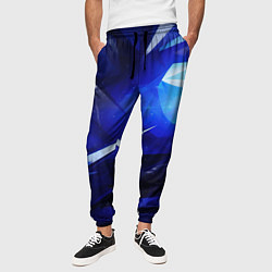 Брюки на резинке мужские Black and blue abstract background sport style, цвет: 3D-принт — фото 2