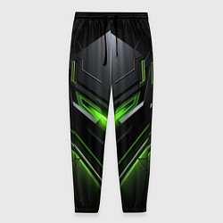 Мужские брюки Green and black abstract style