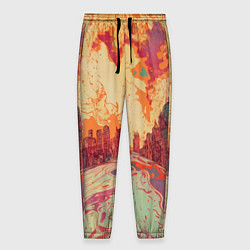 Мужские брюки Абстрактный город растворяющийся в красках