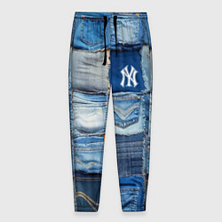 Брюки на резинке мужские Patchwork - New York yankees baseball team, цвет: 3D-принт